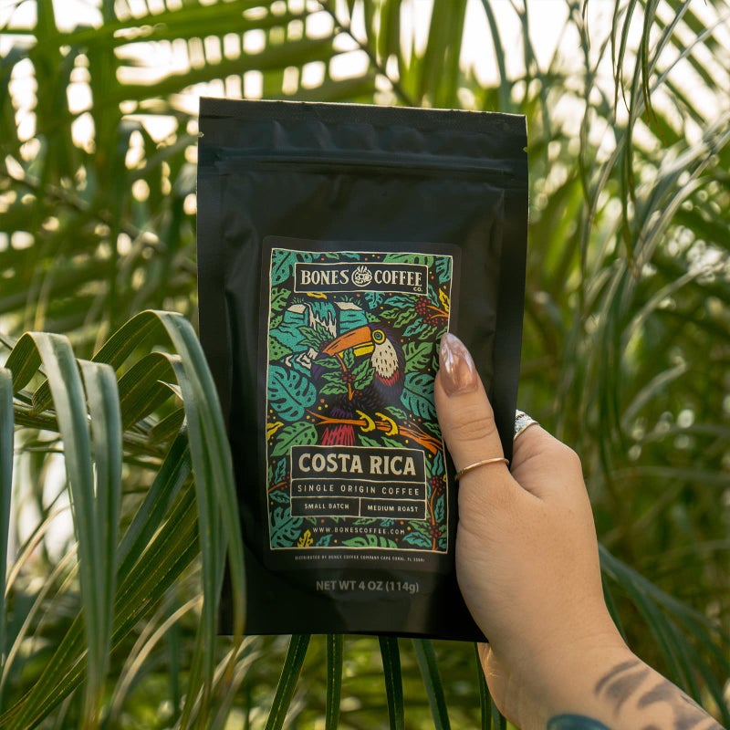 Bones Coffee Company NEW World Tour Sample Pack, Single-Origin Flavored Coffee Medium Roast Arabica Beans Specialty Coffee Gifts Compatible Auto Drip and French Press, 4 oz Pack of 5 Whole Bean - Image 3